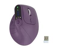 Générique Ergonomic Triple-Connect Wireless Mouse,Wireless Ergonomic Vertical Mouse with Dpi 1000-2400, Bluetooth 5.0 & USB-C Receiver, for Laptops/Pc, Pain Relief for Office/Design (Purple)