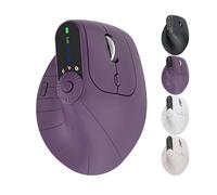 Générique Ergonomic Triple-Connect Wireless Mouse with 4 Adjustable DPI,Bluetooth 5.0 & USB-C Receiver, Screen Display,for Laptop/PC/Mac, Pain Relief for Office/Gaming/Design (Dark Purple)