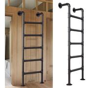 Générique Escabeau Mural de 100 à 300 cm, échelle de Secours pour puits de fenêtre, échelle latérale en Fer forgé Noir, Charge 150 kg - Taille Personnalisable (210 cm/83 po)