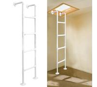 Générique Escabeau Rond en métal Blanc, Montage Mural, sécurité latérale, échelle de 1,2 m, 1,5 m, 1,8 m, 2,1 m, 2,4 m, 2,7 m, Robuste, Durable, pour la Maison, pour la Sortie de sous-Sol, c