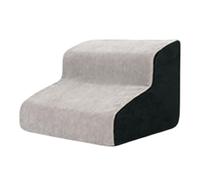 Générique Escalier à 2 marches pour lit surélevé | Échelle Lavable à 2 marches pour Chat de Petite, Moyenne et Grande Taille, Chiot, canapé, Appartement, Balcon, terrasse, Jardin (Grey, 40x39x31cm)