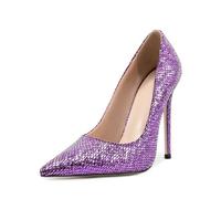 Générique Escarpins Rose Femme À Pointe Fine, Talon Haut Texturé | Aspect Brillant Texturé Pour Une Allure HabilléE ; Ligne éLancéE IdéAle Pour RéCeptions, DîNers, FêTes Et SoiréEs