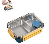 Générique Escentio Lunch Box,Stainless Steel Portable Escentio Lunch Box with Divided Compartments, Large Capacity, for Office,Travel Field Lodgings (Blue)