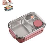 Générique Escentio Lunch Box,Stainless Steel Portable Escentio Lunch Box with Divided Compartments, Large Capacity, for Office,Travel Field Lodgings (Red)