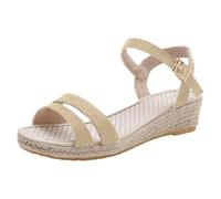 Générique Espadrilles Sandales Talon Compensé Femme Fermé Devant Sandale Plateforme à Lacet Chaussure Femme Ete Sandale Fermer Devant Couleur Unie Chaussures Plate-Forme En Paille Pour Plage Vacances