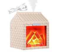 Générique Essential Oil Diffuser - 88x88.6x106mm Fireplace Humidifier | Charcoal Room Desktop Humidifier - USB LED Night Light Simulated Flame | ABS Material | Bedroom Home Office Relaxation