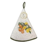 Générique Essuie Main Rond en éponge Coton Jacquard qualité Premium agrume Blanc