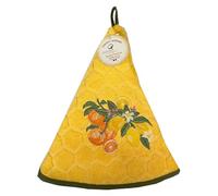 Générique Essuie Main Rond en éponge Coton Jacquard qualité Premium agrume Jaune