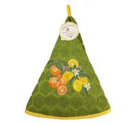 Générique Essuie Main Rond en éponge Coton Jacquard qualité Premium agrume Vert