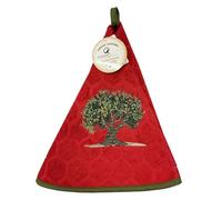 Générique Essuie Main Rond en éponge Tissage Jacquard Olivier Rouge New Qualité Premium