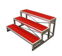 Générique Estrades à 3 Niveaux pour chœur, pupitre antidérapant de 127 cm, Gradins de Salle de Concert, Plateforme Musicale Rouge à Plusieurs Niveaux pour Les Spectacles et événements choraux