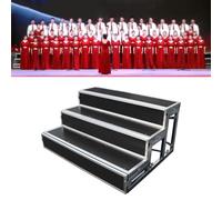 Générique Estrades de chœur Pliables, escalier Choral, Plateforme de scène métallique antidérapante et Portable à Plusieurs Niveaux, Gris foncé, pour Concerts, Spectacles musicaux de Mariage, marches