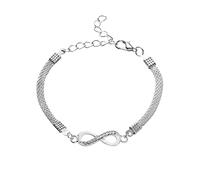Générique Et 4 Inoxydable Anneaux Argent Couleur Lien Chaîne Bracelet Bijoux Charme Bracelet Cadeau Pour Femme Filles Réglable Pour Les Femmes Phrases Bracelet 4 De Anneaux (D, One Size)