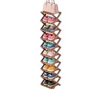 Générique Étagère À Chaussures Haute Et Étroite - Étagère À Chaussures Fine À 10 Niveaux, De Rangement Pliable en Bois, Portable pour La Maison, L'appartement, Le Couloir, Le Salon, L'entrée, Le