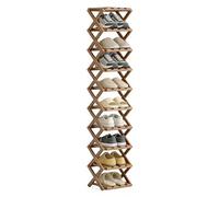 Générique Étagère À Chaussures Haute - Organiseur Pliable en Bois À 10 Niveaux De Grande Capacité, À Peu Encombrante, Étagère À Chaussures Debout | Maison Appartement Entrée Salon Dortoir Fer