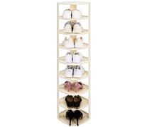 Générique Étagère à Chaussures Organisateur de Rangement en Plastique 9 Niveaux 138x28 Cm, Range-Chaussures Mince Support Autoportant D’Angle pour Petits Espaces pour Entrée et Maison