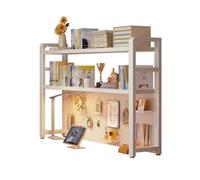 Générique Étagère À Poser sur Bureau Petite, Étagère De Bureau Multifonctionnel pour Ordinateur, Bibliothèque Etagere De Rangement avec Pieds Antidérapants(2 Tier-115cm/45.3")