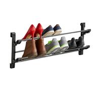 Générique Étagère Chaussures - ABS Tuyau Galvanisé 2 Niveaux Mural Pliant | Organisateur Rangement Suspendu Gain De Place | Support Compact pour Entrée Chambre Placard Appartement Maison Usage