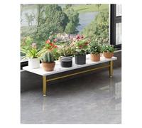 Générique Étagère d’Appui de Fenêtre Réglable, Support pour Plantes avec Panneau Mélaminé et Pieds en Acier, sans Perçage, pour Chat, Salle de Bain, Salon, Balcon(Gold,100x30cm/H10~15cm)