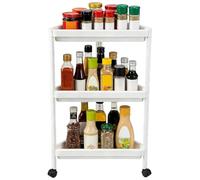 Générique Étagère d'angle | 3 Niveaux Gain de Place à roulettes en Bas | Meuble de Rangement Triangulaire autoportant | pour Livres, Pots de, Produits de Toilette, Bouteilles d'épices, Salon,