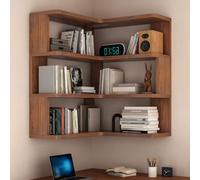 Générique ÉTagèRe d'angle Murale, éTagèRe Flottante d'angle à 3 Niveaux, Bois Massif, Capacité De Charge De 220 LB for Salon, Chambre à Coucher, Bureau