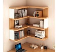 Générique ÉTagèRe d'angle Murale, éTagèRe Flottante d'angle à 3 Niveaux, Bois Massif, Capacité De Charge De 220 LB for Salon, Chambre à Coucher, Bureau