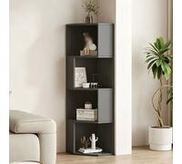 Générique Étagère d'angle Rustique Haute, Vitrine en Bois, Bibliothèque de Rangement Étroite for Salon, Chambre, Bureau à Domicile