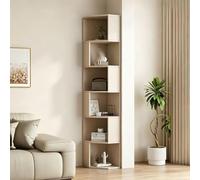 Générique Étagère d'angle Rustique Haute, Vitrine en Bois, Bibliothèque de Rangement Étroite for Salon, Chambre, Bureau à Domicile