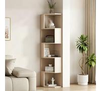 Générique Étagère d'angle Rustique Haute, Vitrine en Bois, Bibliothèque de Rangement Étroite for Salon, Chambre, Bureau à Domicile