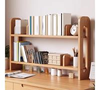 Générique Étagère de Bureau à 2 Niveaux en Bois for Bureau D'Ordinateur, Etagere a Poser avec Serrelivres Amovibles, Présentoir Décoratif