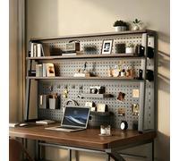 Générique Etagere de Bureau avec Panneau Perforé, Rangement à 3 Niveaux, for Fournitures de Bureau, Papeterie, Livres et Décoration