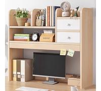 Générique Étagère de Bureau en Bois avec 2 tiroirs - Rangement élégant et Multifonctionnel pour la Maison, Le Bureau ou Le Bureau d'étude, Solution de Rangement Peu encombrante pour Les Livres et Les