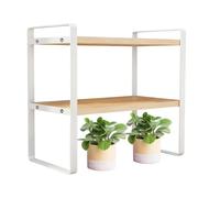Générique Étagère De Bureau | Support de Rangement Robuste 2 Niveaux - Étagère de Rangement pour Livres,pour Maison Chambre Bureau Salle de Lecture Décoratif et Jardinière