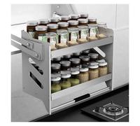 Générique Étagère De Cuisine À 2 Niveaux, Organiseur D'armoire Tiroirs, Panier Rangement Coulissant, For Bouteilles D'épices Et Pots D'assaisonnement(41-42cm)