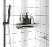 Générique Étagère de Douche 30x10x6 cm Acier Inoxydable 304 brossé, Panier de Rangement Mural avec 2 méthodes d'installation Autocollant ou vis, Organiseur pour Salle de Bain Cuisine,