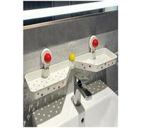 Générique Étagère de Douche à Ventouse Rouge, Organisateur Polyvalent Amovible, Support de Rangement décoratif, Organisateur Mural for Murs de Toilettes(Red)