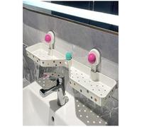 Générique Étagère de Douche à Ventouse Rouge, Organisateur Polyvalent Amovible, Support de Rangement décoratif, Organisateur Mural for Murs de Toilettes(Pink)
