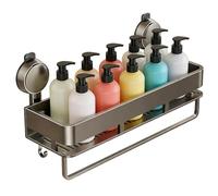 Générique Étagère de Douche à Ventouses,Organisateur de Rangement Mural pour Salle de Bains | Étagère De Comptoir Grande Capacité,pour Chambre Dortoir Dressing Toilettes Hôtel