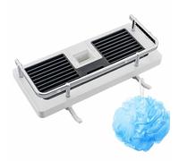 Générique Étagère De Poteau De Douche - Support Réglable sans Perçage | Organisateur Salle De Bain À Creux avec Plateau Coulissant pour Shampoing, Éponges, Accessoires