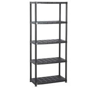 Générique Étagère de Rangement à 5 Niveaux Noir 71x38x170 cm Plastique,Entreprise & Industrie,Stockage Industriel,Étagères industrielles,Noir,4.6kg,147684