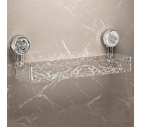 Générique Étagère De Rangement À Ventouse, Étagère De Douche Mobile À Ventouse pour Salle De Bain Et Cuisine，Support D'évier (Argent Transparent,38.2cm/15.03in)