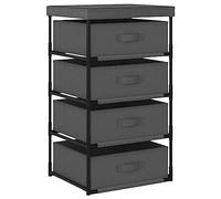 Générique Étagère de Rangement avec 4 paniers en Tissu Acier Gris,Meubles,Armoires & Meubles de Rangement,Casiers & armoires de Rangement,Gris,3.1 KG,322623