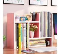 Générique Étagère De Rangement De Bureau Petite Réglable, Bibliothèque De Bureau Rétractable, Extensible Support De Rangement pour Maison École Dortoir(Pink)