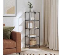 Générique Étagère de Rangement Dessus en Verre Noir 40x30x123 cm Acier,Rangement & Organisation, Crochets & patères,846041