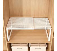 Générique Étagère de Rangement Extensible en métal pour Cuisine - Organisateur pour Placard, Garde-Robe, Armoire, étagères de Rangement réglables, séparateur DIY, Organisateur d'armoire Robuste