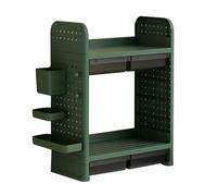 Générique Étagère de Rangement Moderne 2 Niveaux - avec Panneau Perforé Multifonction - Organisation Bureau Maison Cuisine et Salle de Bain - Design Modulable et Gain de Place