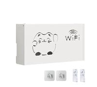 Générique Étagère De Routeur - Boîte De Rangement De Routeur, Boîte De Cachette De Routeurr Creuse Fortune Cat, Organisateur De Support WiFi sans Perçage Fixé Au Mur pour Accessoires De Télévision