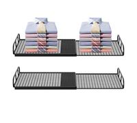 Générique Étagère Extensible de Placard Rack Métallique Réglable 38-62 Cm