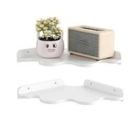 Générique Étagère Flottante d'angle | 2 Pièces Support de Rangement Suspendu | Étagère Murale Mignonne Montée,pour Salle de Bain Chambre Cuisine Bureau Chambre d'enfant Buanderie Salle de