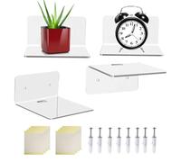 Générique Étagère Flottante - Organisateur de Rangement avec Fixation par Vis | Rayonnage Suspendu Chambre,pour Pots Vase Album Statues Chambre Bibliothèque Cuisine Salle de Bain Chevet